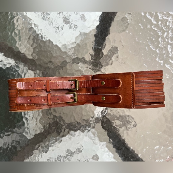 VTG Jcrew wide multi strap leather belt